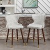 Roundhill Furniture Nevis Mid-century Modern Faux Leather Tufted Nailhead Trim Counter Stool, White, Set of 2 - 2 of 4