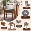 Set of 4 Upholstered Dining Chairs Wooden Kitchen Chairs Farmhouse Dining Room Chair, Mid Century Modern, Brown+Gray-ModernLuxe - 4 of 4