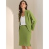 INSPIRE CHIC Women's Collarless Blazer and Formal Pencil Skirt Business Suit Set 2 Pcs - 4 of 4
