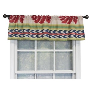 RLF Home Aztec Tailored 100% Cotton with Fully Lined 3" Rod Pocket Valnance for Windows 50" x 14" Multi - 1 of 4