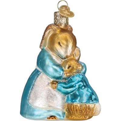Old World Christmas Blown Glass Ornament for Christmas Tree, Mrs. Rabbit And Peter