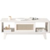 CAVINAS Modern Square Coffee Table with Rattan Drawer,Wooden Accent Table with Wood-textured Finish,Modern Coffee Table for Living Room - 3 of 4