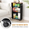 Sapphtopaz 4-Tier Kitchen Rolling Cart with Wheels & Handle Narrow Storage Cart with Shelves, Slide Out Shelf for Kitchen, Dining Room - 4 of 4