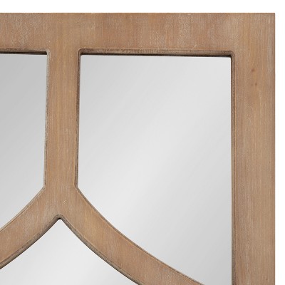 Natural Wood Cathedral-Style Rectangular Wall Mirror