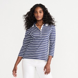 Lands' End Women's 3/4 Sleeve Supima Cotton Polo Shirt - 1 of 4