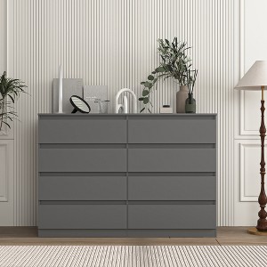 Resenkos Modern Mid Century 6 Drawer Wide Dressers Chests for Bedroom, Chest of Drawer Organizer Grey - 1 of 4