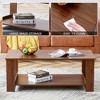 Modern and practical walnut textured coffee tables , tea tables. The double layered coffee table is made of MDF material. Suitable for living room - 2 of 3