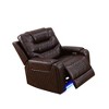 MAYEERTY Power Recliner Chair, Electric Leather Reclining Chair with USB Charging, Adjustable Backrest for Living Room, Brown - 2 of 4