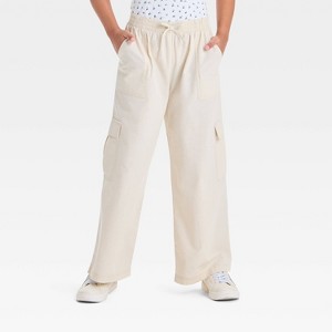 Girls' Wide Leg Soft Cargo Pants - art class™ - 1 of 3