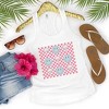 Simply Sage Market Women's Smiley Palm Trees Checkered Graphic Racerback Tank - 3 of 3