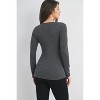Hello Miz Women's Ribbed Sweetheart Neck Long Sleeve Maternity Top - 3 of 4