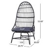 Rattan Outdoor Patio Egg Chair Basket Lounge Seat Chair,Wicker Basket Chair,Patio Chair With Beige Cushion-Cuddlewood - 4 of 4