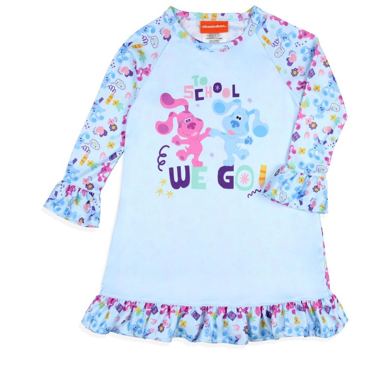 Nickelodeon Toddler Girls' Blue's Clues School Sleep Pajama Dress Nightgown Blue, 1 of 5