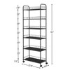 6 Tier Slim Rolling Cart, Metal Rolling Storage Cart, Utility Trolley Cart on Wheels for Kitchen Bathroom Office Laundry Narrow Space - 3 of 4