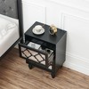 WhizMax 2 Drawer Nightstand Set of 2, Modern Mirrored Night Stand with Crystal Handle, Bedside Furniture for Bedroom Living Room, White - 4 of 4