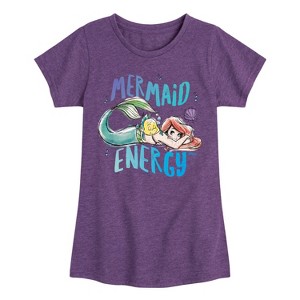 Girls' - Disney - Ariel Mermaid Energy Fitted Short Sleeve Graphic T-Shirt - 1 of 4