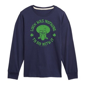 Boys' - SpongeBob Squarepants - Squidward Luck Long Sleeve Graphic T-Shirt - 1 of 4