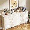 Hommoo 59.4" Sideboard Buffet, White Credenza Storage Cabinet with Doors White - 4 of 4