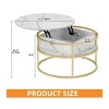 Coffee Tables for Living Room, Round Lift Top Coffee Table with Storage and Hidden Compartment, Small Circle Coffee Table White - 2 of 4