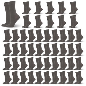 GENTLEAGU Women's Viscose Bamboo Dress Socks - Thin, Lightweight & Elastic, Casual Adult Family Bulk Pack, 50 Pairs - 1 of 4