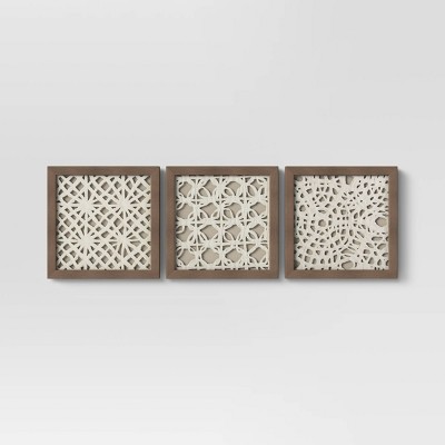 (Set Of 3) 10" x 10" Rice Paper Shadow Box - Threshold™