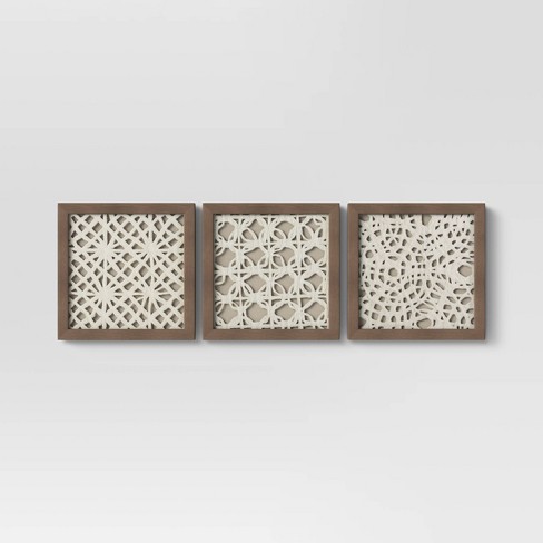 Set Of 3 10 X 10 Rice Paper Shadow Box Threshold Target