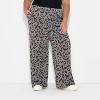 Women's Leopard Bats Barrel Leg Graphic Lounge Pants - Charcoal Gray - 2 of 3