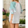 Women's Patchwork Flared Sleeve Top - ADORA - 2 of 3