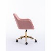 Racxily Modern Teddy Fabric Material Adjustable Height 360 Revolving Home Office Chair With Gold Metal Legs And Universal Wheel For Indoor - 4 of 4