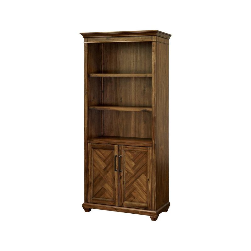 74&#34; Porter Traditional Wood Bookcase With Doors Brown - Martin Furniture, 3 of 14
