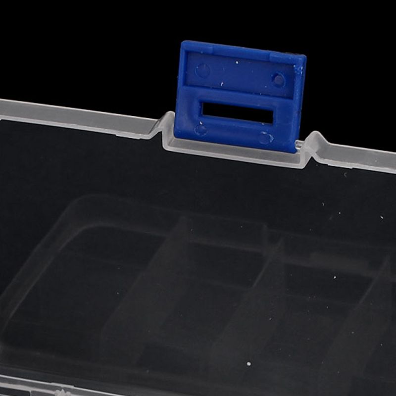 PiccoCasa 10 Sections Sundries Jewelry Screws Holder Storage Box Plastic Desk Drawer 5" x 2.6" x 0.9" Blue Clear 7 Pcs, 3 of 5