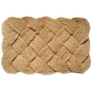 Entryways 24"x36" Large Knot-ical Handwoven Rectangular Indoor/Outdoor Doormat Brown - 1 of 4