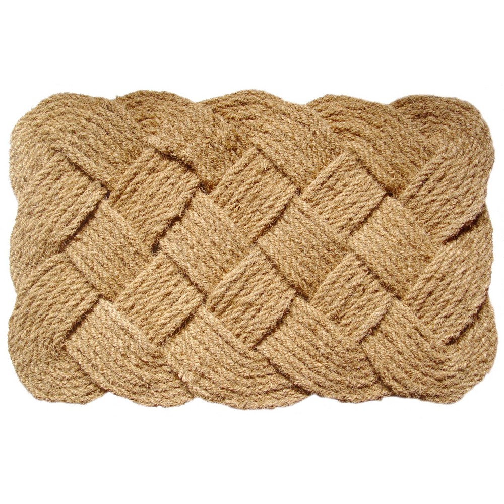 Photos - Doormat Entryways 24"x36" Large Knot-ical Handwoven Rectangular Indoor/Outdoor  Brown