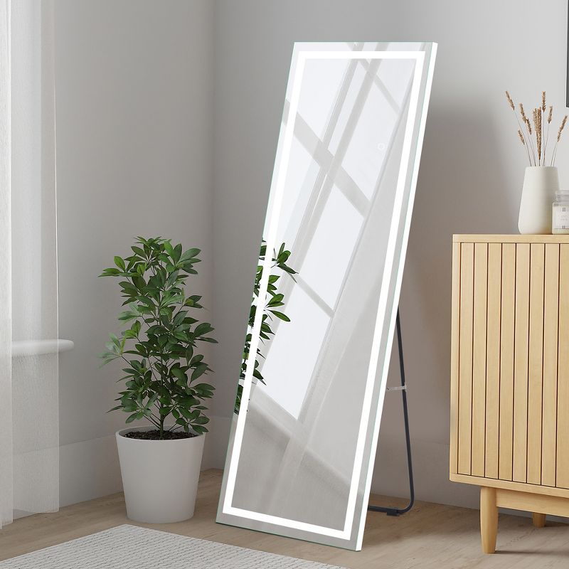 Neutypechic LED Rectanglular Full Length Mirror Large Wall Mirror Standing Mirror - 63"x16",Silver, 2 of 8