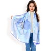 Anna-Kaci Women's Elegant Floral Satin Scarf with Vibrant Blue and Lavender Tones for Chic and Versatile Styling - 4 of 4