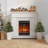 Casafield Set of 2 Outdoor Pathway Christmas Trees, Realistic Walkway Pre-Lit Holiday Decor with Red Berries, Pinecones, Mixed Greenery, and White LED - 4 of 4