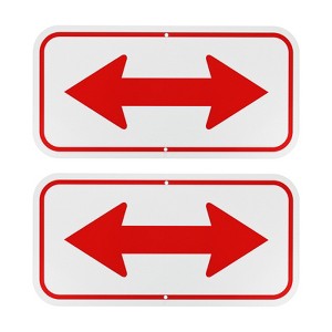 Unique Bargains Aluminum Reflective Outdoor Durable Arrow Sign 1 Pc - 1 of 4