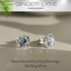 Solitaire Stud Earrings for Women 8 Ctw Sterling Silver Studs for her Ginger Lyne Collection - 2 of 4