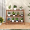 Tangkula 3-Tier Side Table Teak Wood Stand Utility Storage Shelf Organizer Entryway Bench - 2 of 4