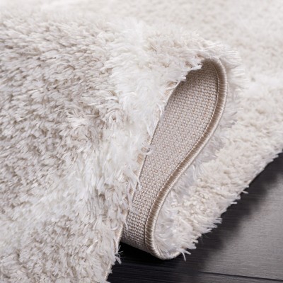 Tahoe Shag Gray and White Hand-knotted Runner Rug 2' x 9'