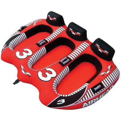 Airhead AHVI-F3 Viper 3 Triple Rider Cockpit Inflatable Towable Lake Boating Water Tube with Handles, Tow Point, and 30 Gauge Bladder