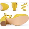BLISSFUL STEP Women's Faux Suede Lace Up Platform Block Heel Pumps - 3 of 3