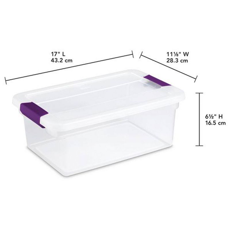 Sterilite 15 Qt ClearView Latch Storage Box Stackable Bin with Latching Lid, Plastic Container to Organize Shoes in Closet, Clear Base, Lid, 12-Pack, 5 of 8