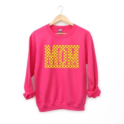 Simply Sage Market Women's Graphic Sweatshirt Mom Checkered Box Puff Print