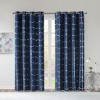 Gracie Mills Isabelle Metallic Geometric Total Blackout Grommet Top Curtain Panel - 2 of 4