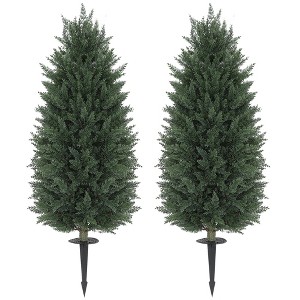 Aghana Digitals 2-Pack UV-Resistant Artificial Eucalyptus Topiary Balls with Ground Stakes - 15.7" - 1 of 4