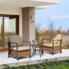 Costway 5PCS Patio Wicker Conversation Set Space Saving Cushions Chairs with Ottomans Table - 2 of 4