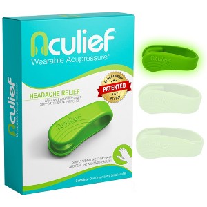 Aculief Acupressure Headache, Migraine, Tension Relief - Wearable Clip - 1 Pack (X-Small/Kids, Green) - 1 of 4