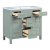 NicBex Bathroom Vanity with Resin Sink,Multi-Functional Bathroom Sink Vanity with 2 Soft Close Doors and 4 Drawers,36" Bathroom Sink Cabinet,Green - 3 of 4