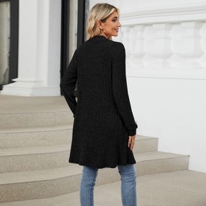 Womens Long Cardigan Lightweight Sweater Open Front Long Sleeve Outfits with Pockets - 1 of 4